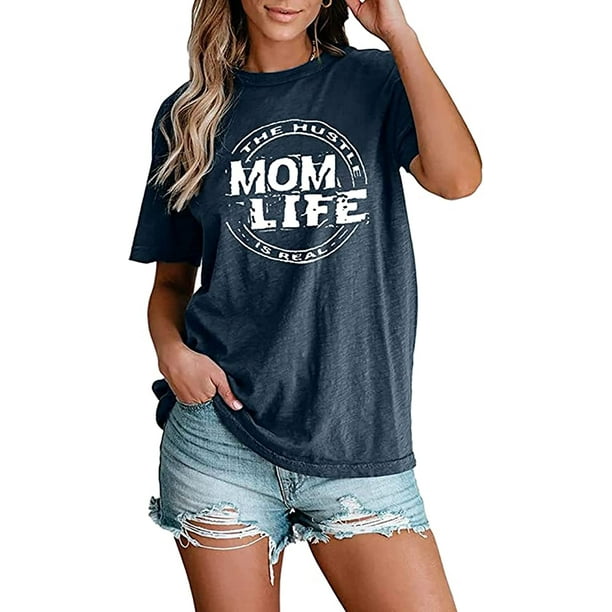 Mama Shirt for Women Funny Mama Graphic Tees Shirt Mothers Day Letters Print T Shirt Tops 